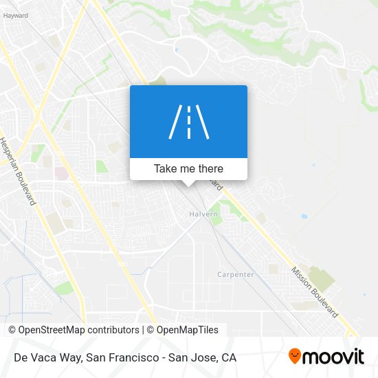 De Vaca Way map