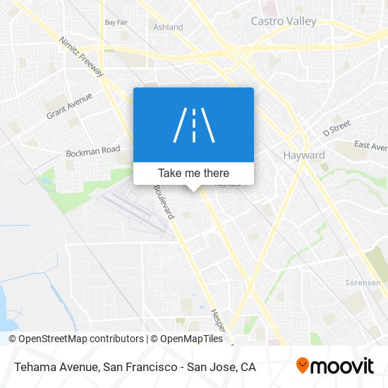 Tehama Avenue map