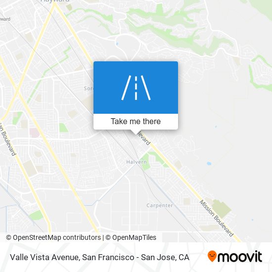 Valle Vista Avenue map