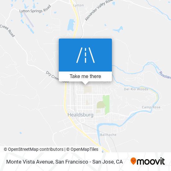 Monte Vista Avenue map