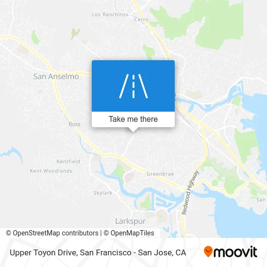 Upper Toyon Drive map