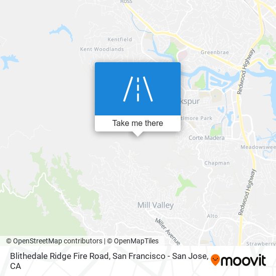 Blithedale Ridge Fire Road map