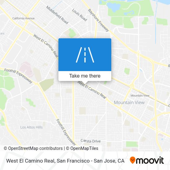 West El Camino Real map