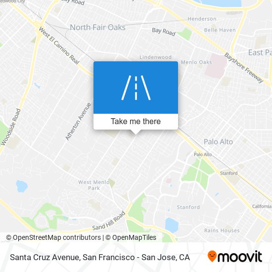 Mapa de Santa Cruz Avenue