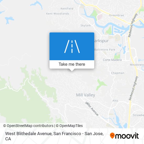 Mapa de West Blithedale Avenue