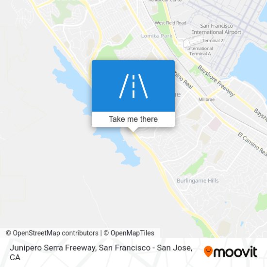 Junipero Serra Freeway map