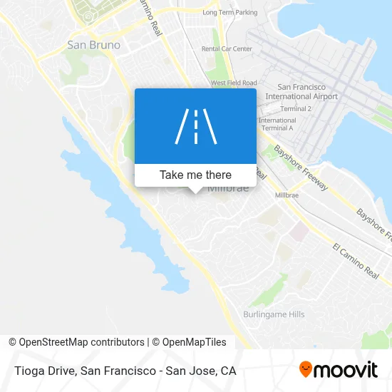 Tioga Drive map