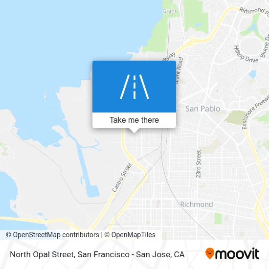 North Opal Street map