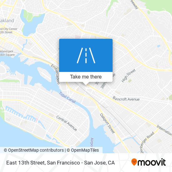 East 13th Street map