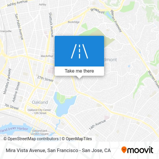 Mira Vista Avenue map