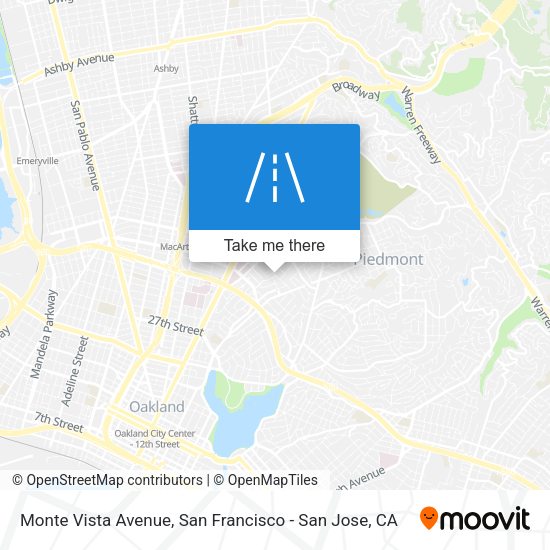 Monte Vista Avenue map