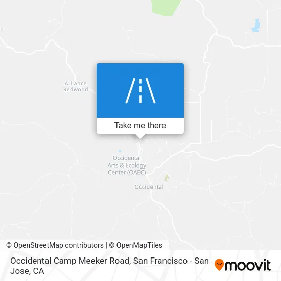 Occidental Camp Meeker Road map