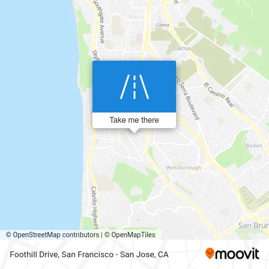 Foothill Drive map