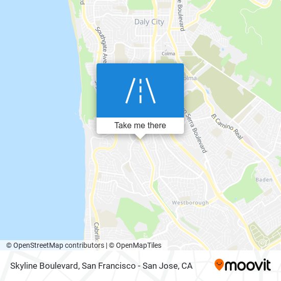 Mapa de Skyline Boulevard