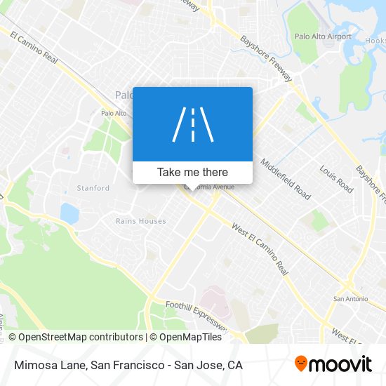 Mimosa Lane map