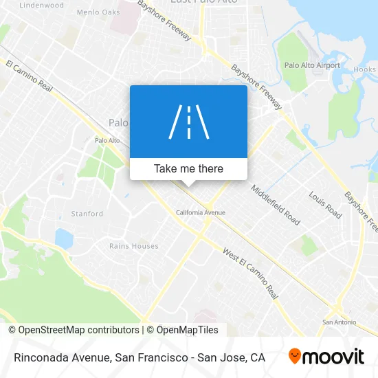 Rinconada Avenue map