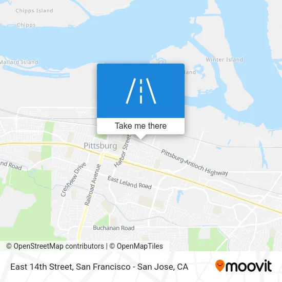 East 14th Street map