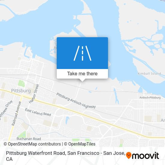 Mapa de Pittsburg Waterfront Road