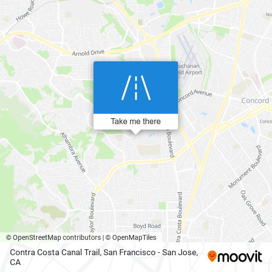 Contra Costa Canal Trail map