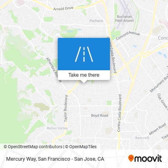 Mercury Way map