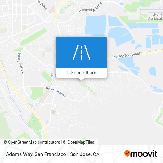 Adams Way map