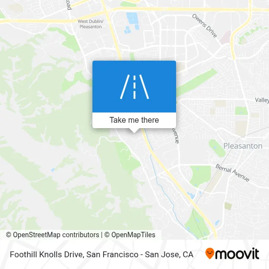 Foothill Knolls Drive map
