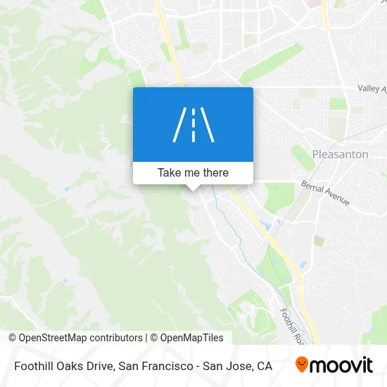 Foothill Oaks Drive map