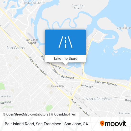 Mapa de Bair Island Road