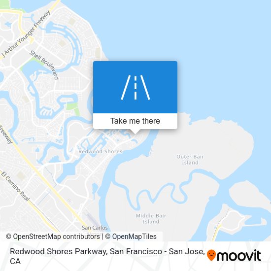 Redwood Shores Parkway map