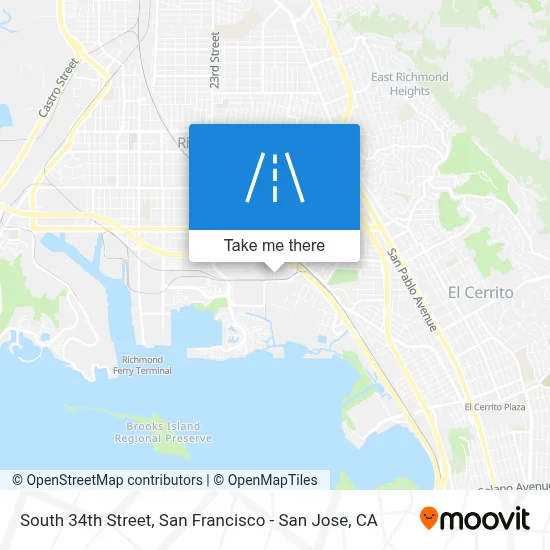 South 34th Street map