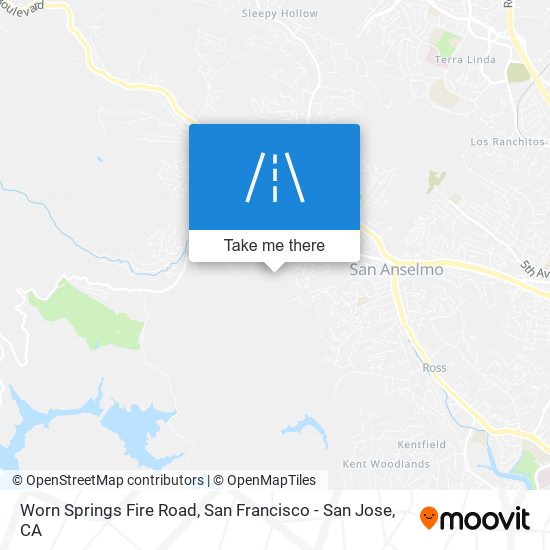 Worn Springs Fire Road map