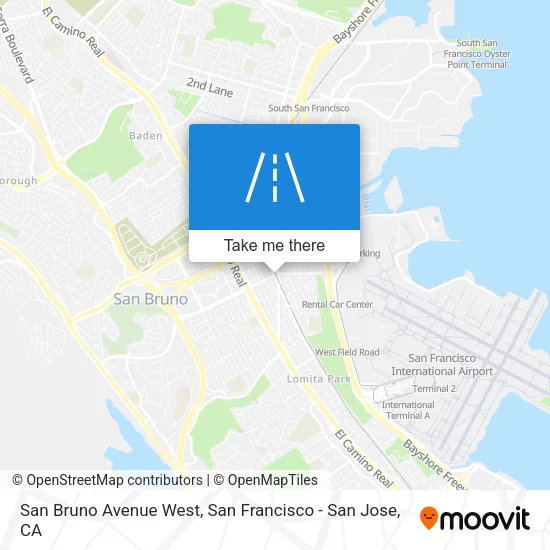 San Bruno Avenue West map