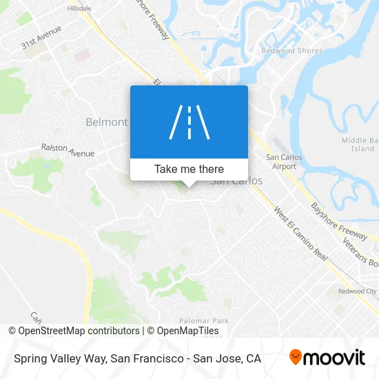 Spring Valley Way map