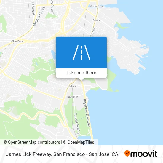 James Lick Freeway map