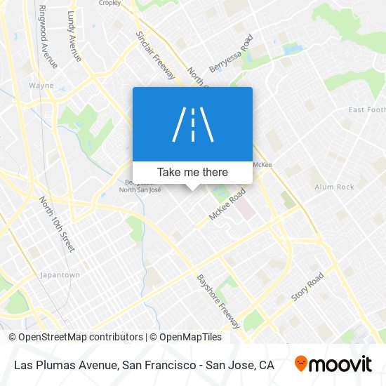 Las Plumas Avenue map