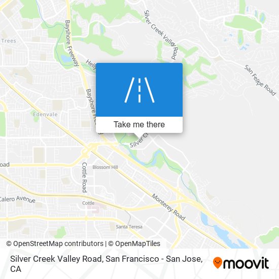 Silver Creek Valley Road map