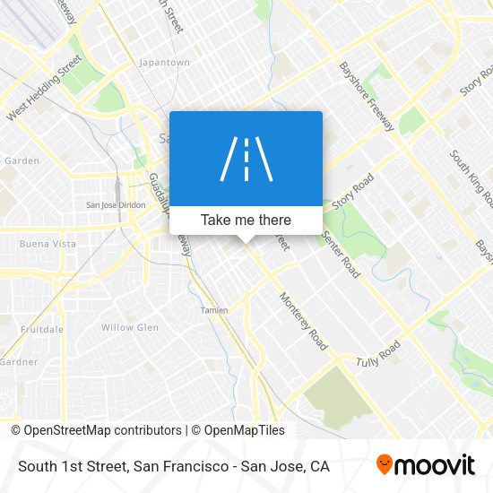 South 1st Street map