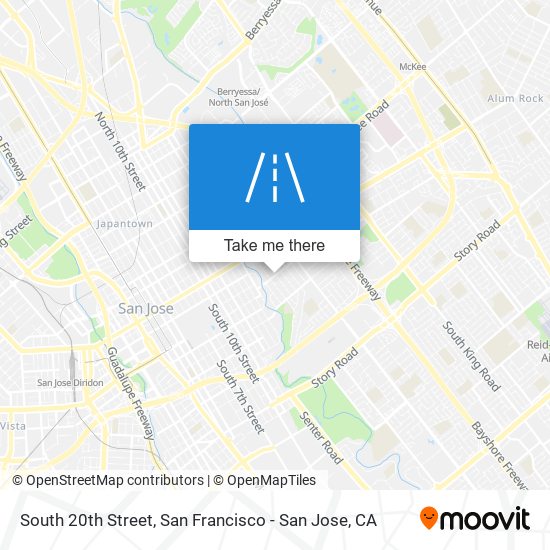 South 20th Street map