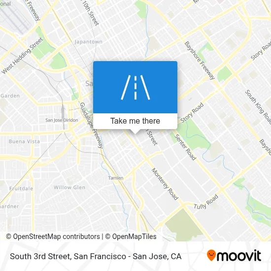 South 3rd Street map
