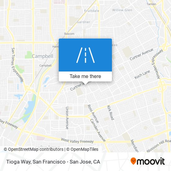 Tioga Way map