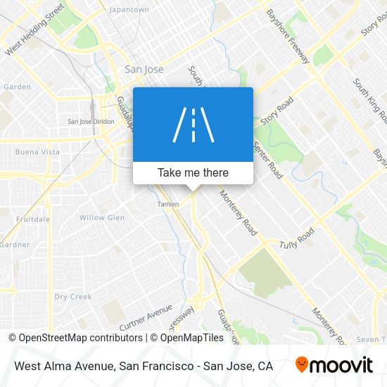 West Alma Avenue map