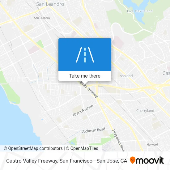 Castro Valley Freeway map