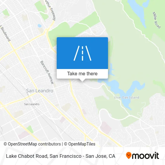 Lake Chabot Road map