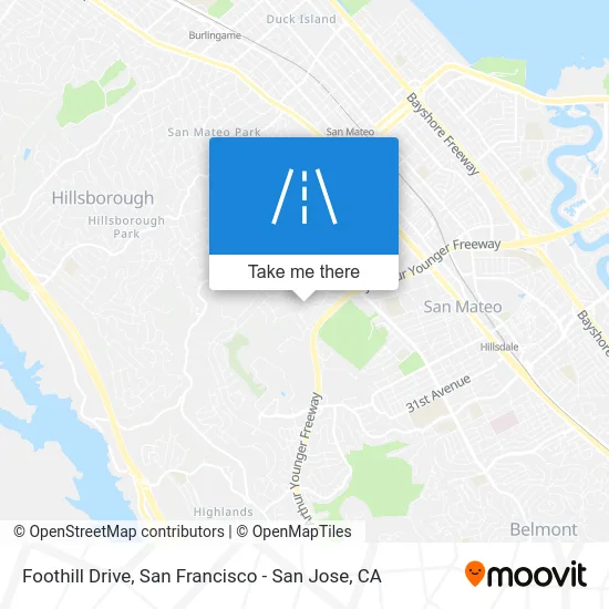 Foothill Drive map