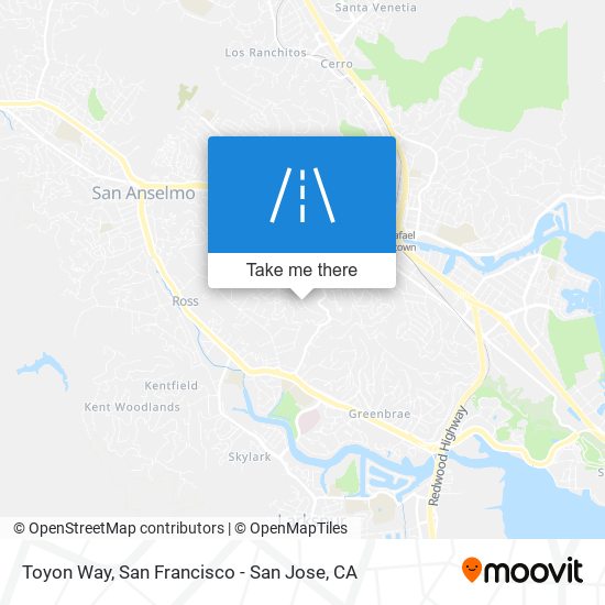 Toyon Way map