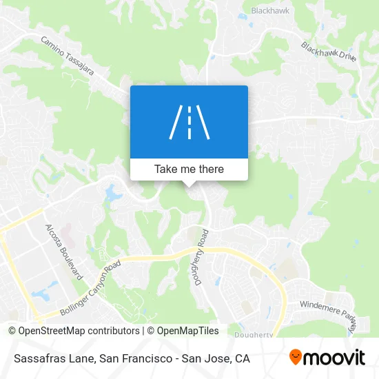 Sassafras Lane map
