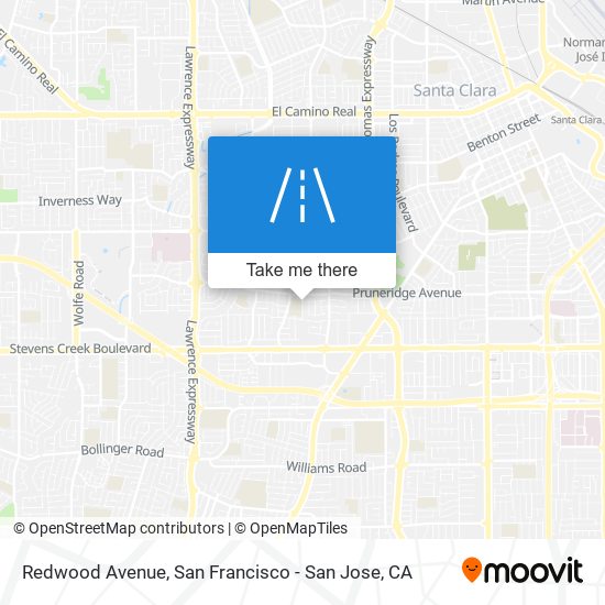 Mapa de Redwood Avenue