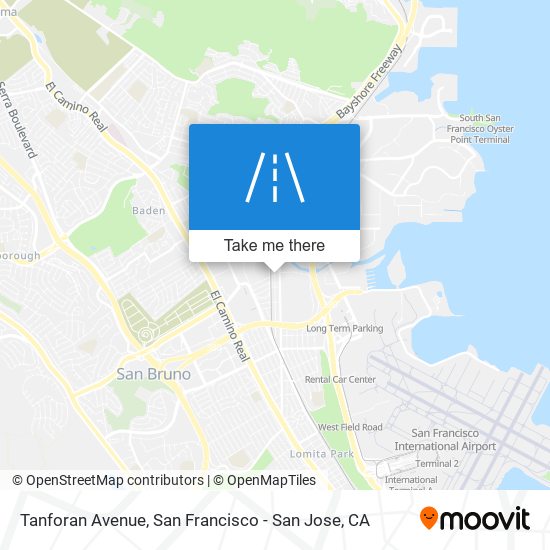 Tanforan Avenue map