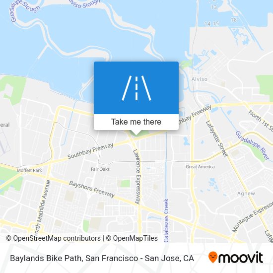 Mapa de Baylands Bike Path