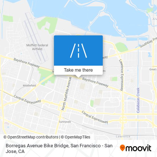 Borregas Avenue Bike Bridge map